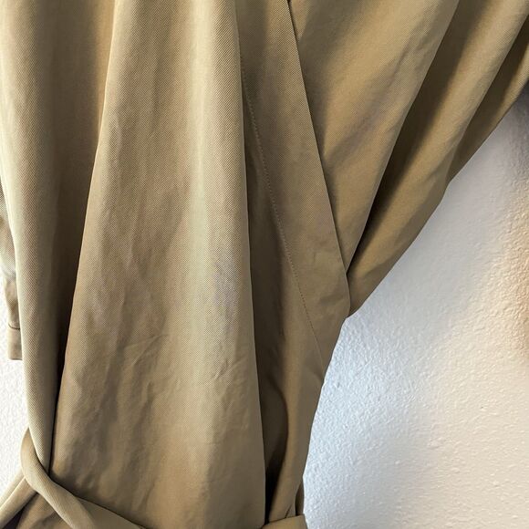 EVERLANE The Japanese GoWeave Long-Sleeve Mini Wrap Dress Size 6 Olive Green - Picture 6 of 16